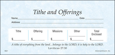 Tithe and Offerings Envelopes (Box of 364)