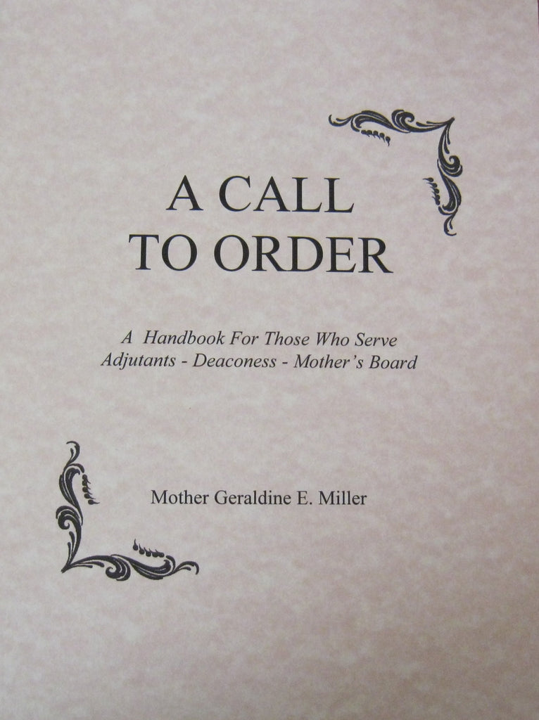 A Call to Order