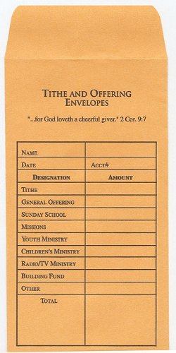 Multi-Purpose Tithe And Offering Envelopes (Box 0f 500)