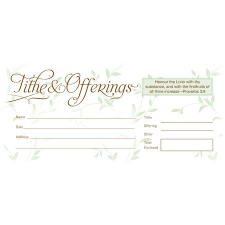 Tithe & Offerings Envelopes (Proverbs 3:9)  (Box of 52)