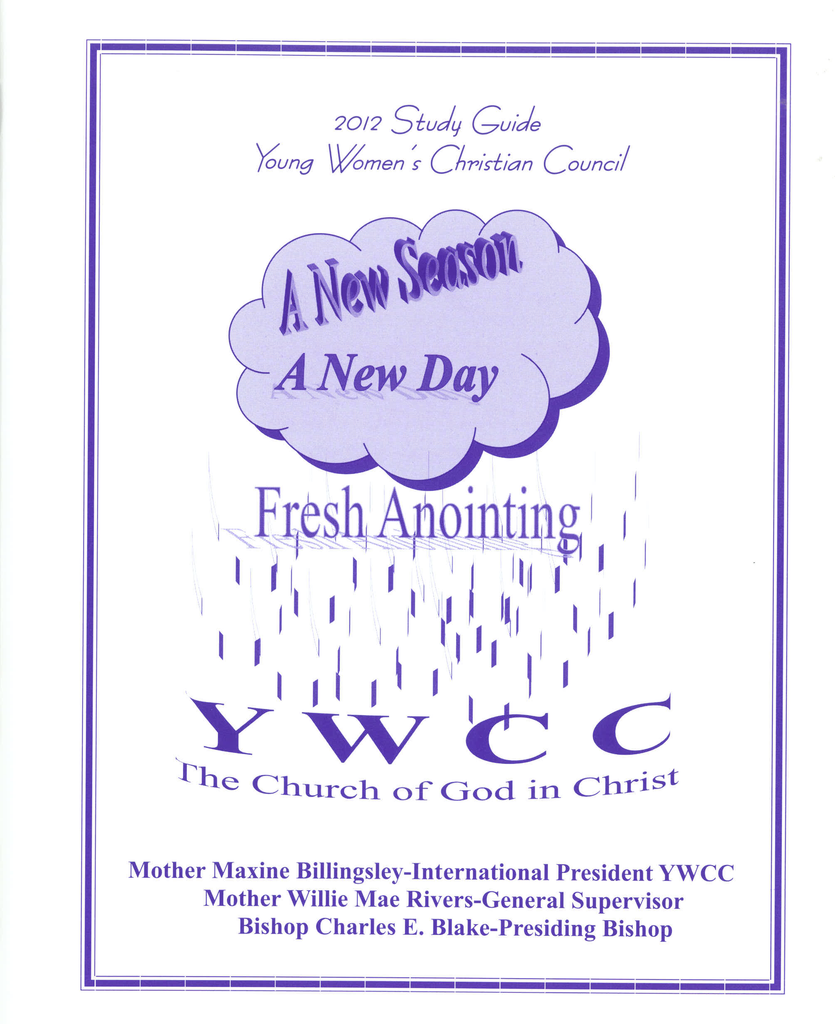 Young Women's Christian Council Study Guide – Church of God in